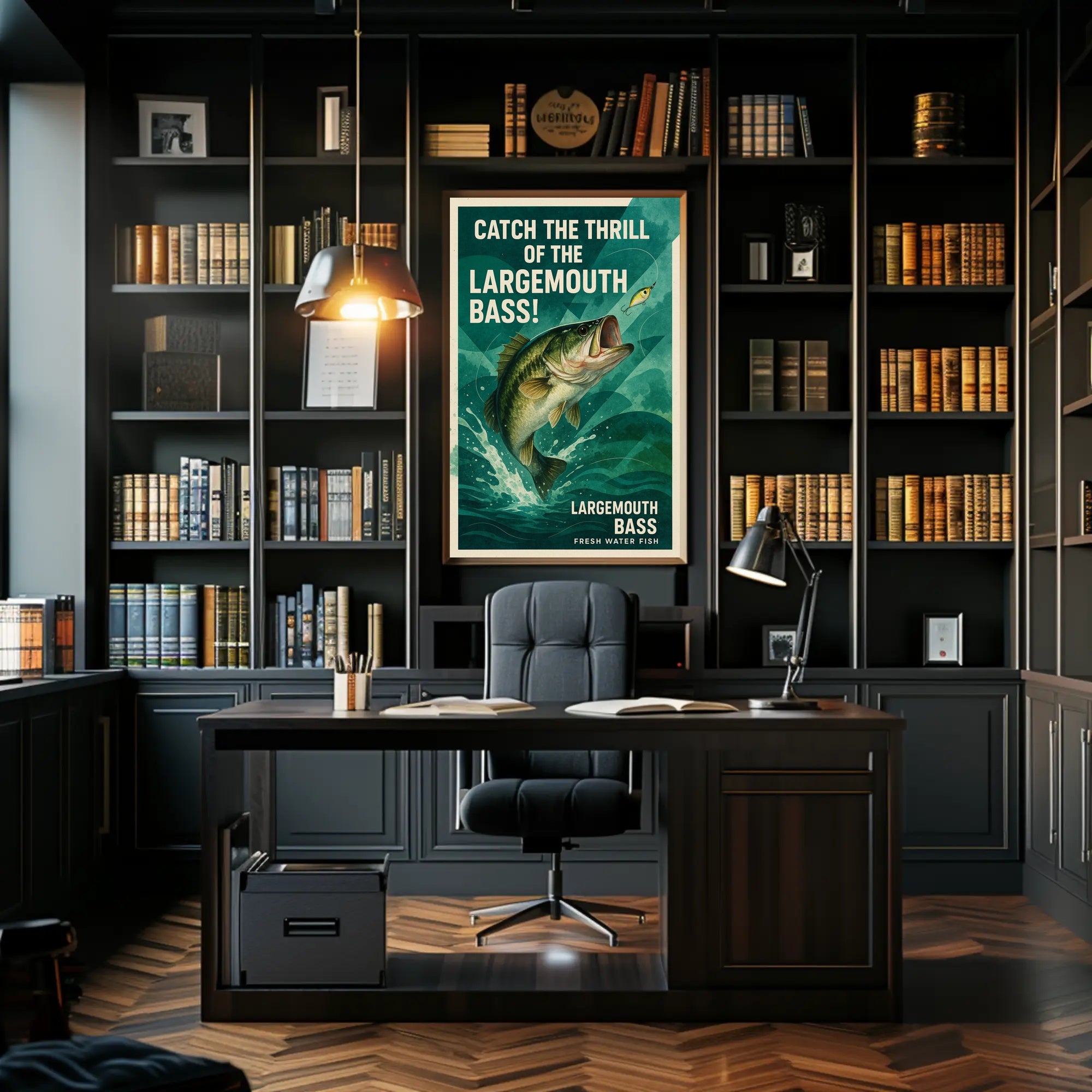 Fishing Adventure Largemouth Bass Sports Poster