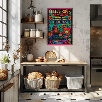 Little Rock Arkansas Ozarks Travel Poster