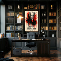 James Madison Watercolor Portrait Historical or Presidential Poster