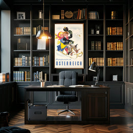 Winter Fun in Austria Vintage Travel Poster PosterGoat