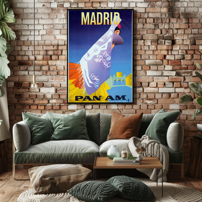 Madrid - Pan Am Travel Poster