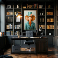Dapper Elephant Whimsical Poster Art Print