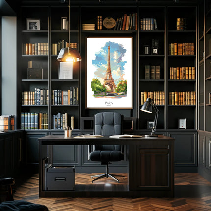 Eiffel Tower Parisian Scenery Art: Travel Poster
