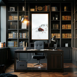 Cabin in Snowy Mountains National Park Poster