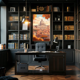 Rome's Iconic Autumn Cityscape Art Poster
