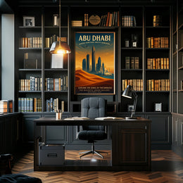 Abu Dhabi Skyline Heritage Cityscape Travel Poster