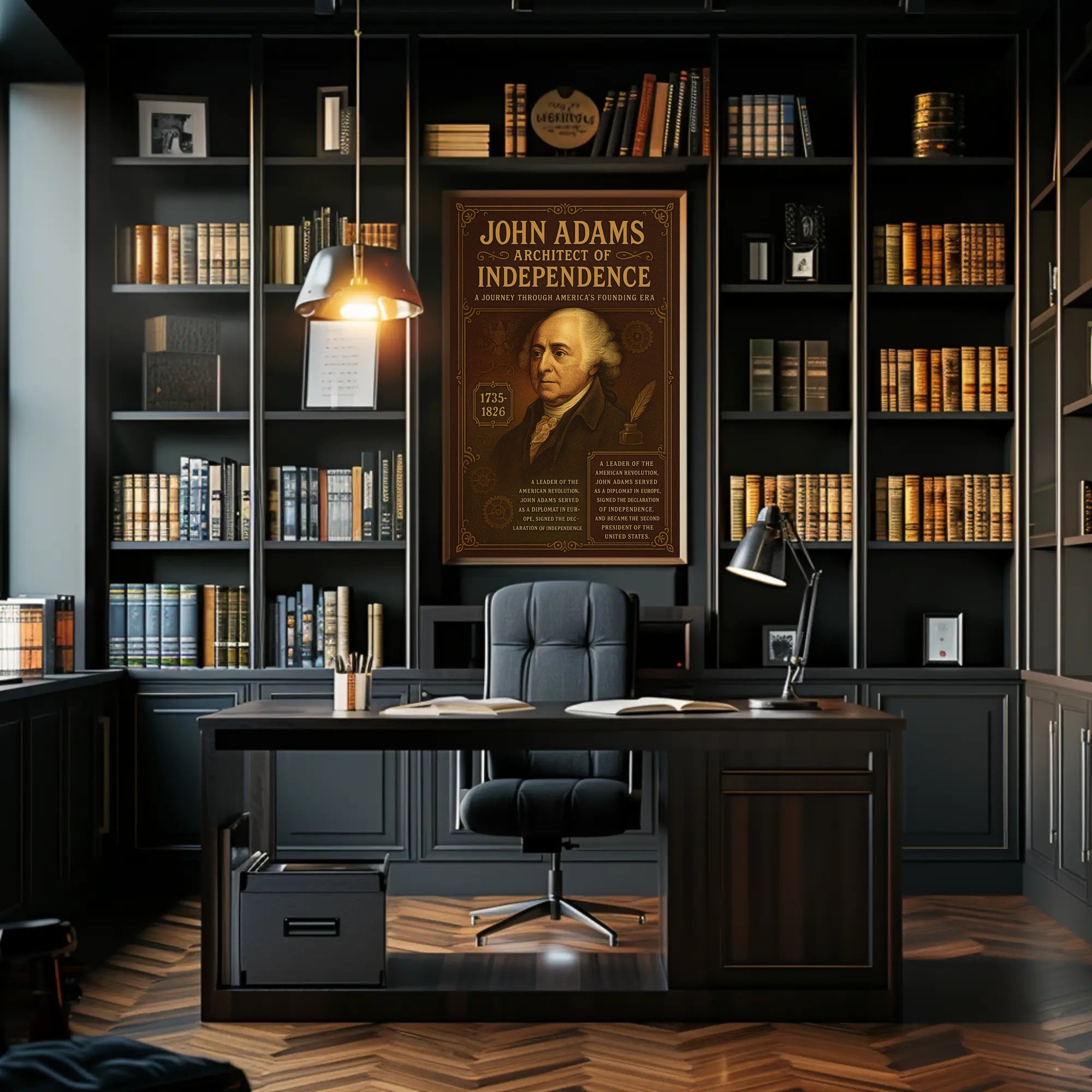 John Adams Historical Vintage Presidential Poster