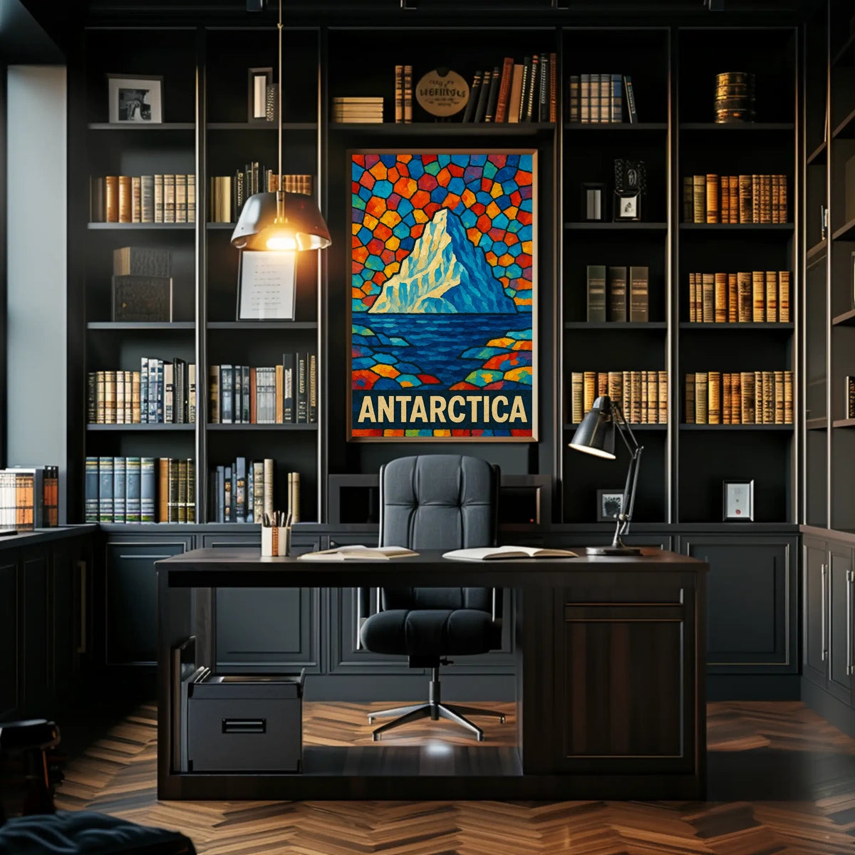 Antarctica A Vibrant Mosaic Poster