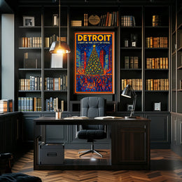 Detroit Light In The City Of Steel Poster
