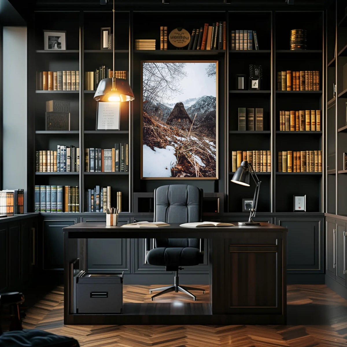 Winter Mountain Retreat Poster