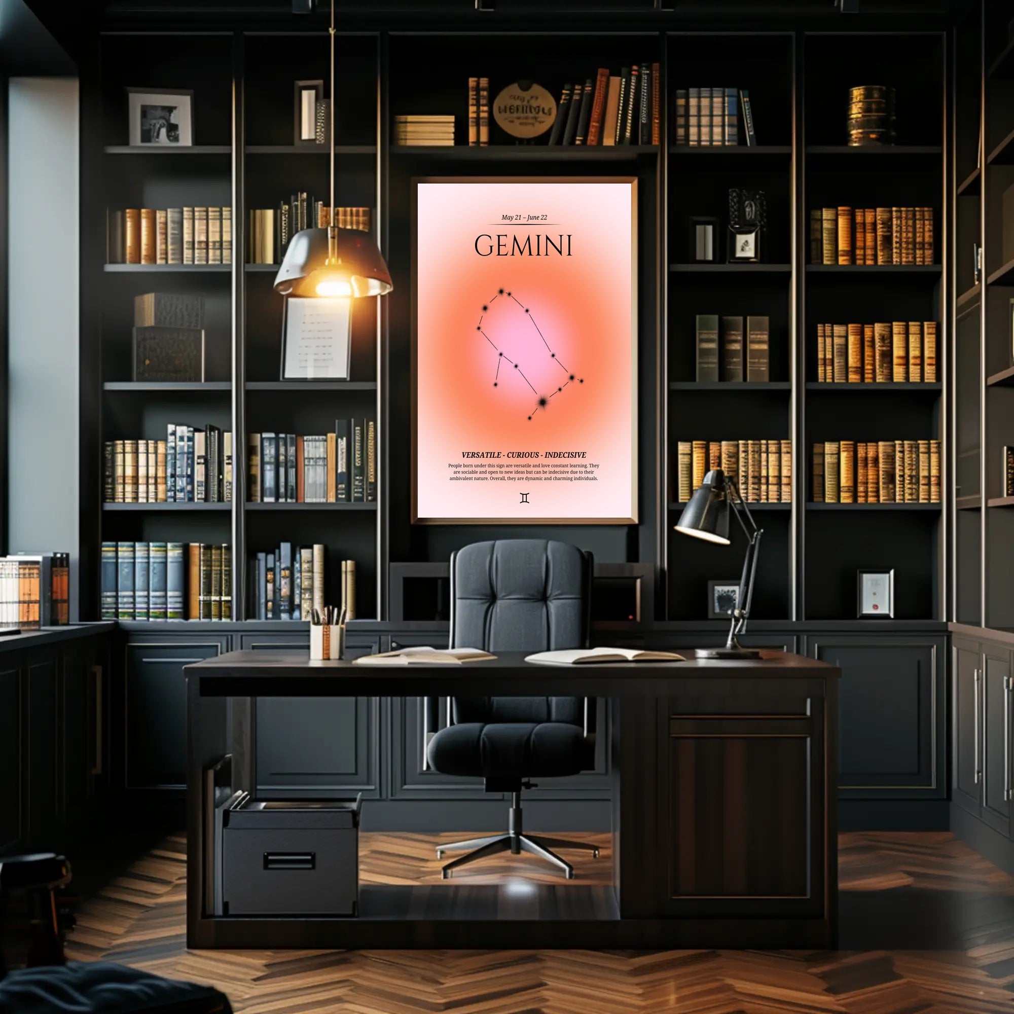 Gemini Zodiac Infographic Poster in Vibrant Modern Design PosterGoat