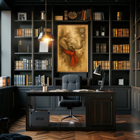 Festive Elephant in Winter Poster