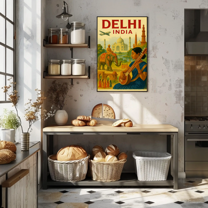Delhi India Taj Mahal Culture Travel Poster