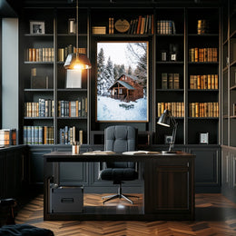 Winter Cabin Retreat Poster