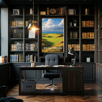 Scottish Coastal Golf Course Scene Sports Poster