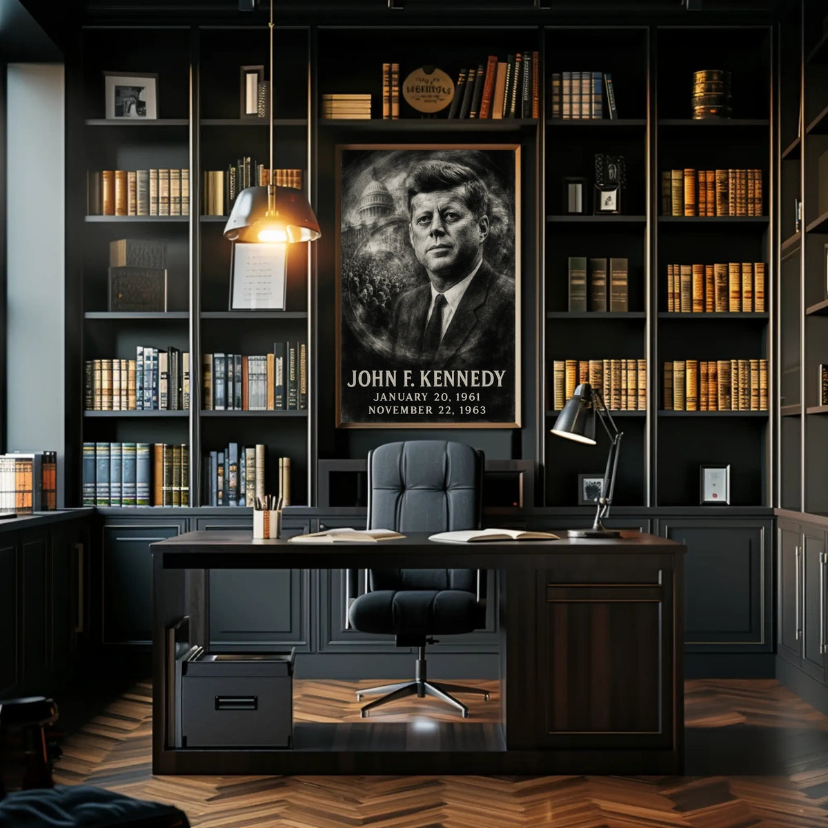 John F. Kennedy 35th President of the United States Double Exposure Poster
