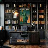 Statue of Liberty Sunset Urban or Cityscape Poster