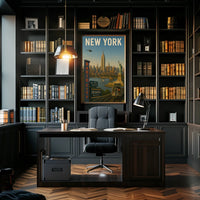 New York City Skyline Cityscape Poster Modern Wall Art
