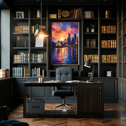 Sydney at Sunset Vibrant Cityscape Travel Poster