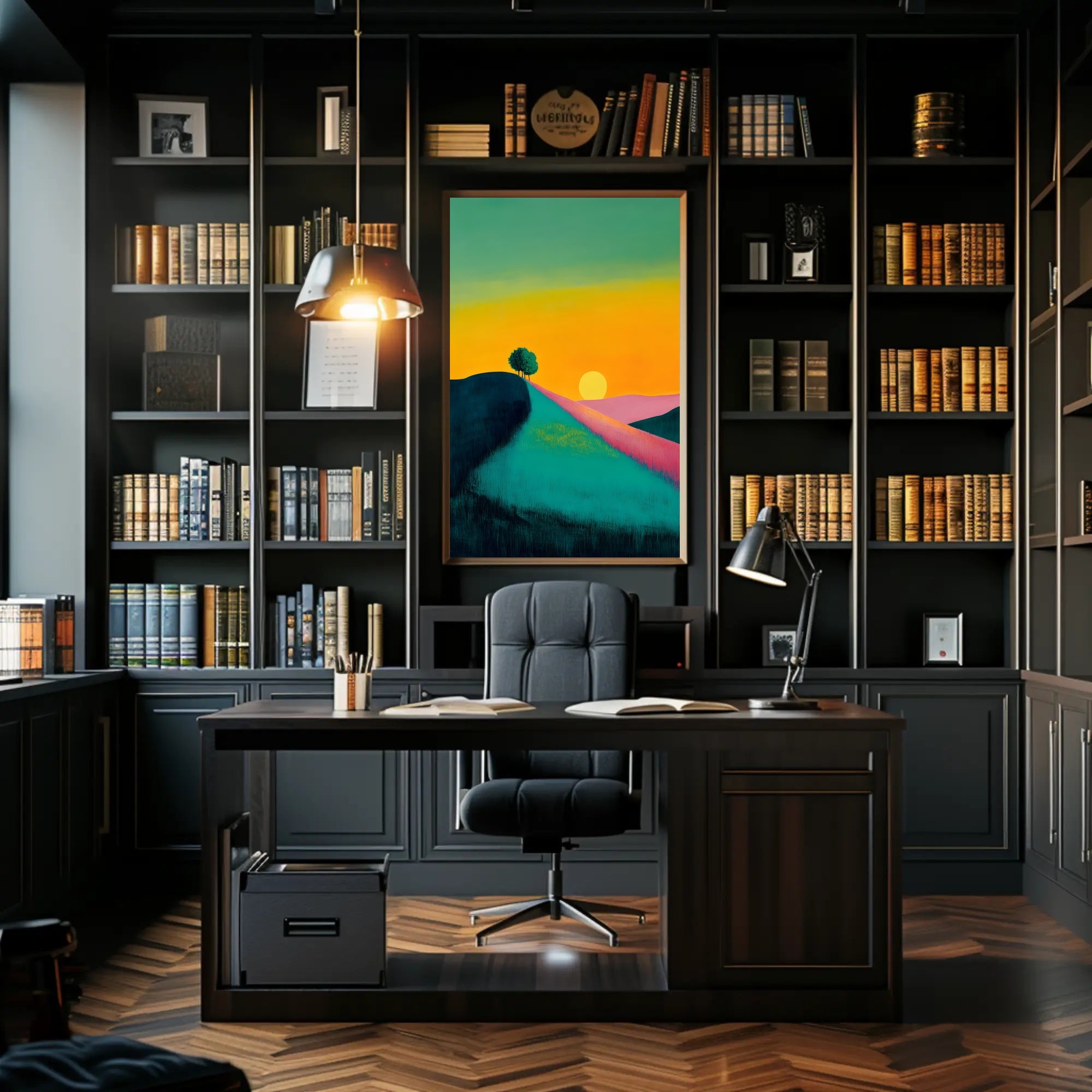 Serene Sunset Landscape Poster Scenic Wall Art Print