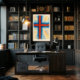 Abstract Cross In Watercolor Abstract Poster