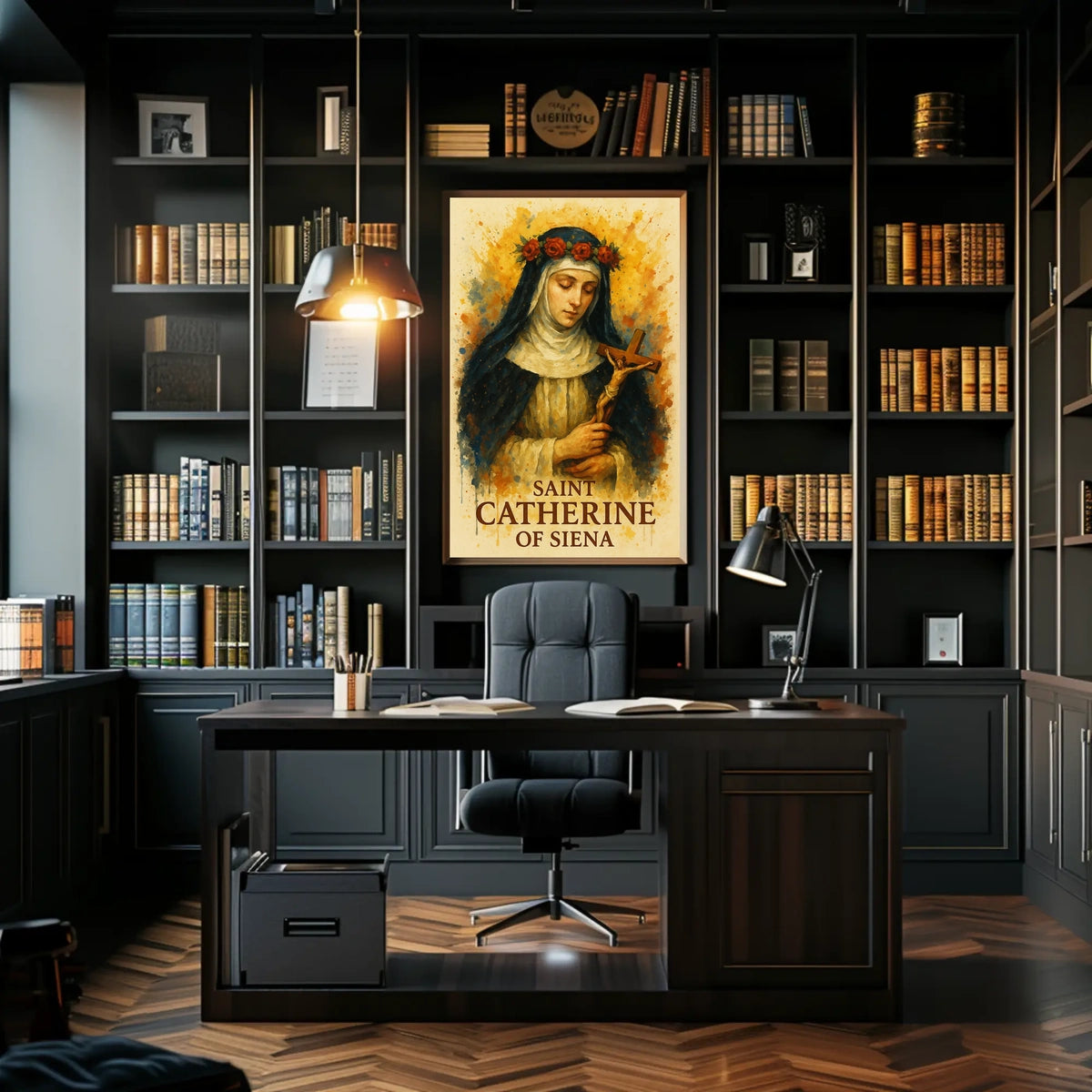 Saint Catherine of Siena In Heritage-Inspired Cultural Poster