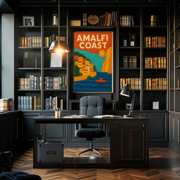 Amalfi Coast Poster Wall Art Scenic Travel Print Collectible