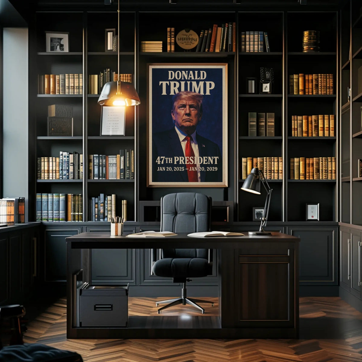 Trump Determined Visionary Futurism Digital Patriot Poster