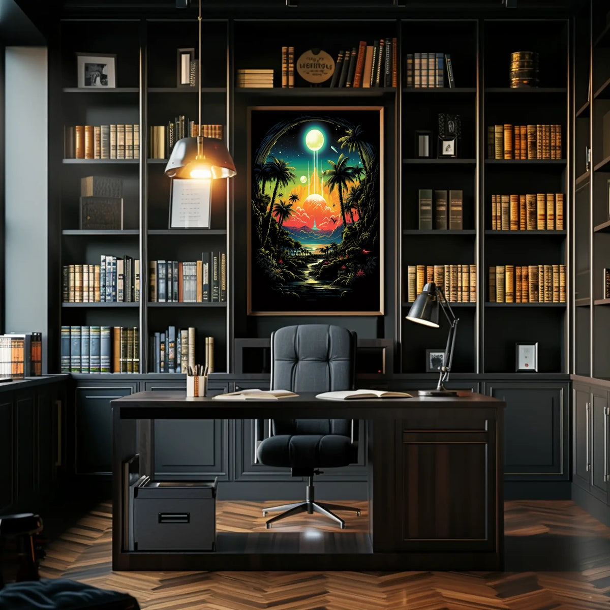 Surreal Cosmic Jungle Landscape Poster Art