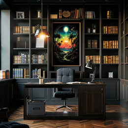 Surreal Cosmic Jungle Landscape Poster Art