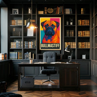 Bullmastiff A Vibrant Portrait Poster