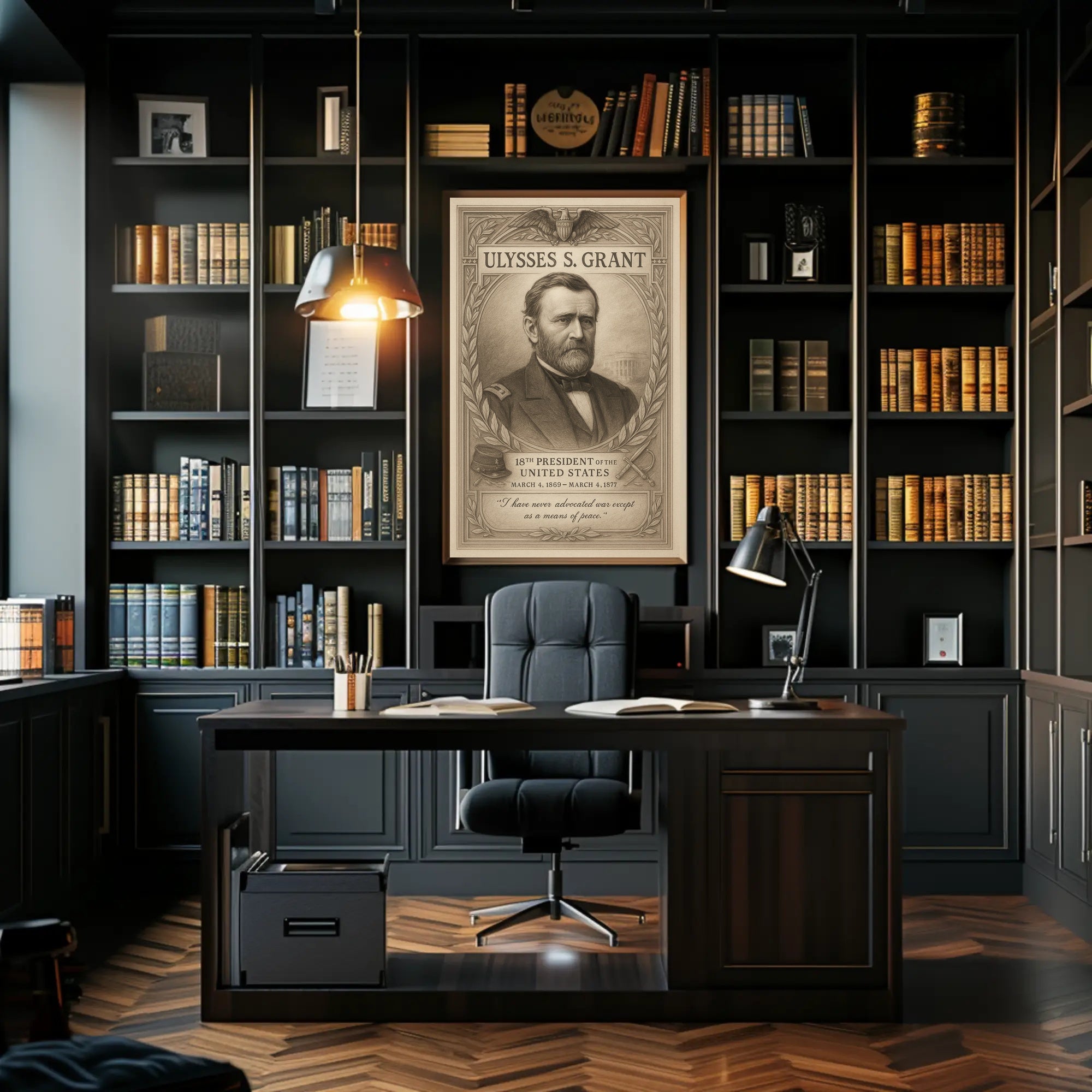 Ulysses S Grant 18th President Sketch Poster Art Print PosterGoat