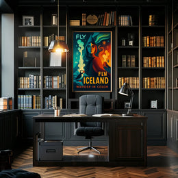 Iceland Adventure Fly and Wander Travel Poster PosterGoat