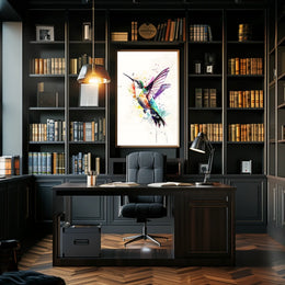 Vibrant Hummingbird Art Poster