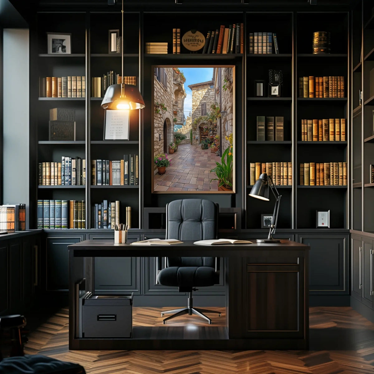 San Marino Old Town Stone Streets View Scenic Poster
