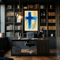 Abstract Blue Cross Abstract Poster