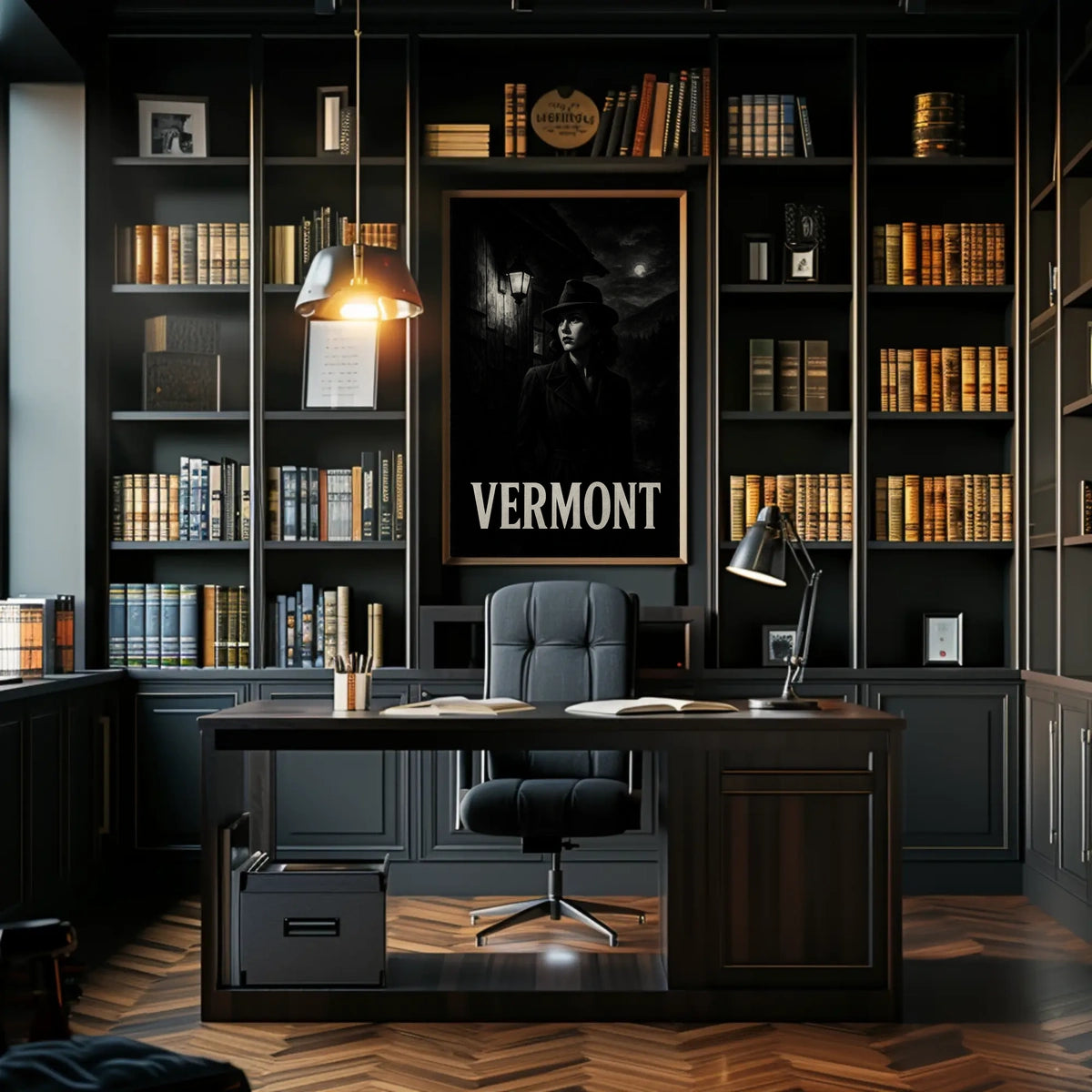 Vermont Noir Vintage Travel Poster