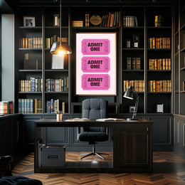 Vintage Admit One Tickets Poster for Pop Culture Enthusiasts PosterGoat