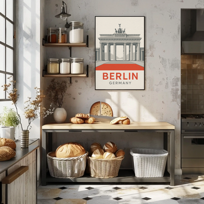 Berlin Germany Brandenburg Gate Minimal Architecture Poster