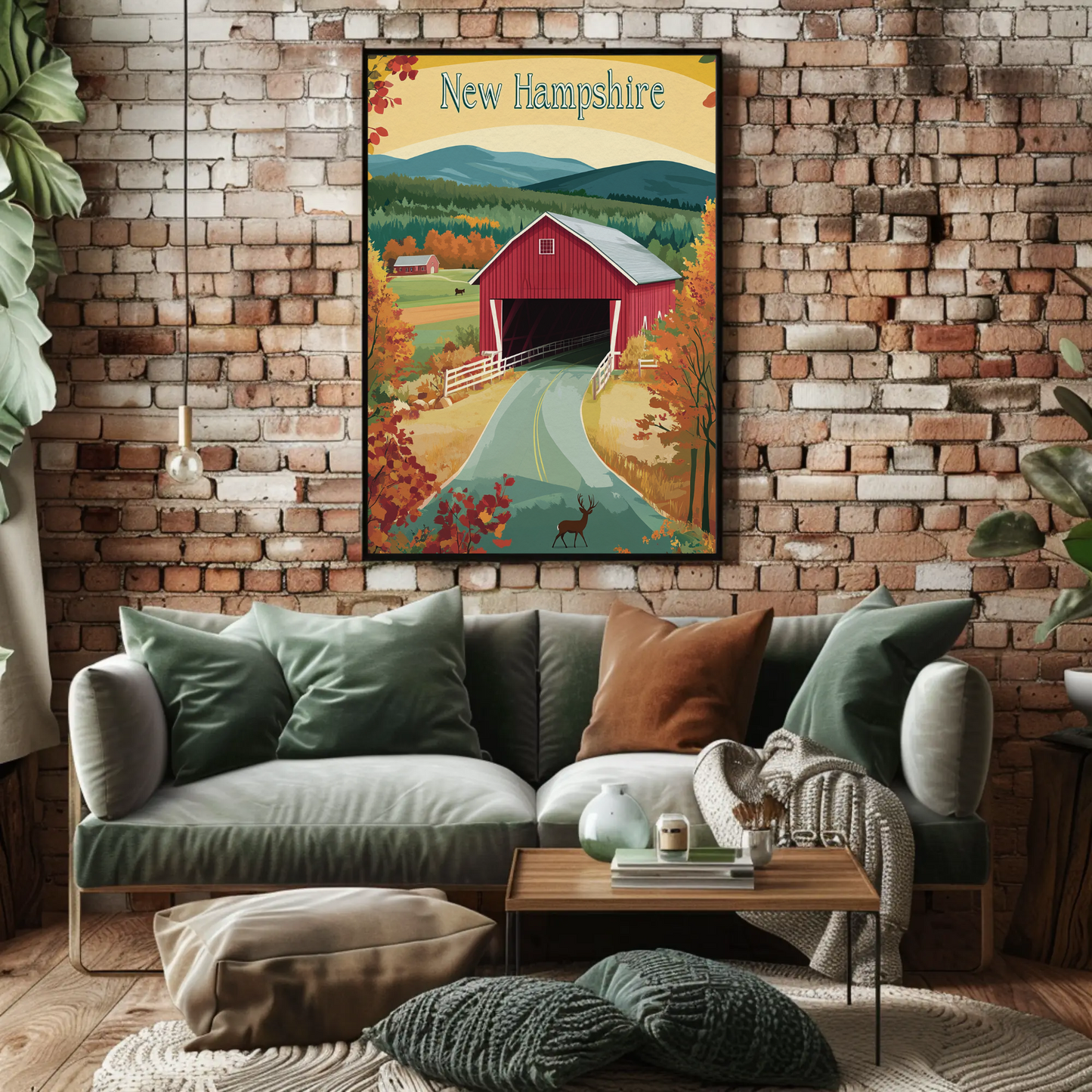 New Hampshire Countryside Vintage Poster
