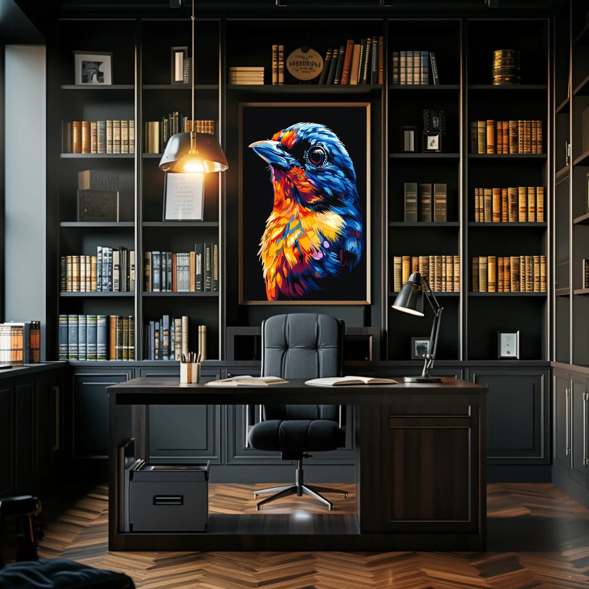 Vibrant Modern Bird Art Poster for Nature Lovers