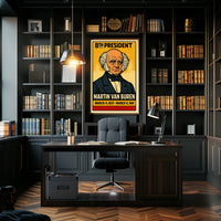 Martin Van Buren 8th President of the United States Inked Comic Style Poster