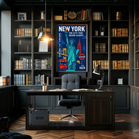 Explore New York City in Vibrant Urban Cityscape Poster