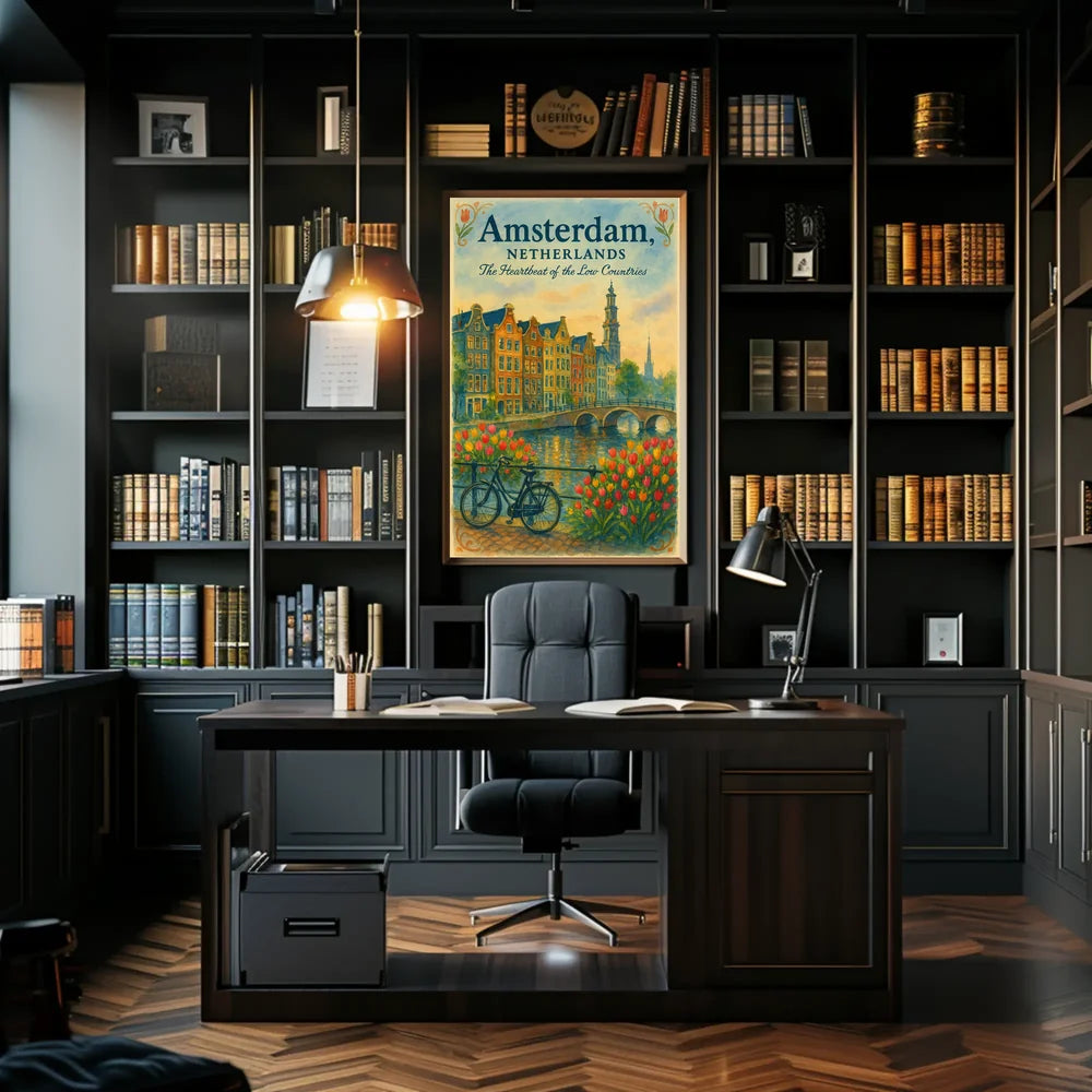 Amsterdam Heartheat Travel Poster