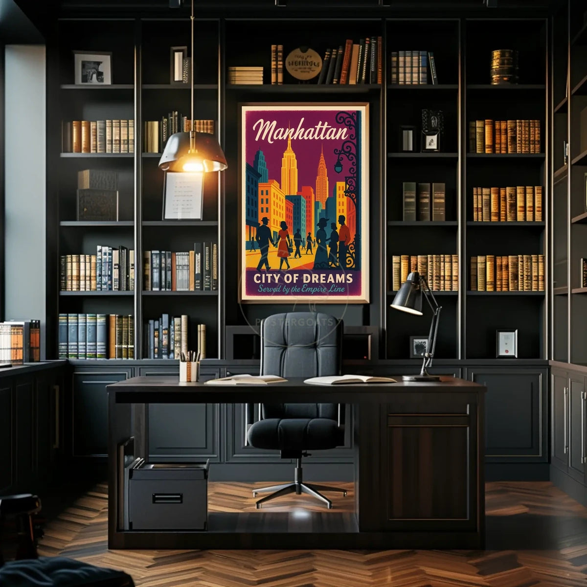 Manhattan City of Dreams Vintage Travel Poster