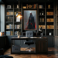 Dark Fantasy Skeleton Poster with Red Accents PosterGoat