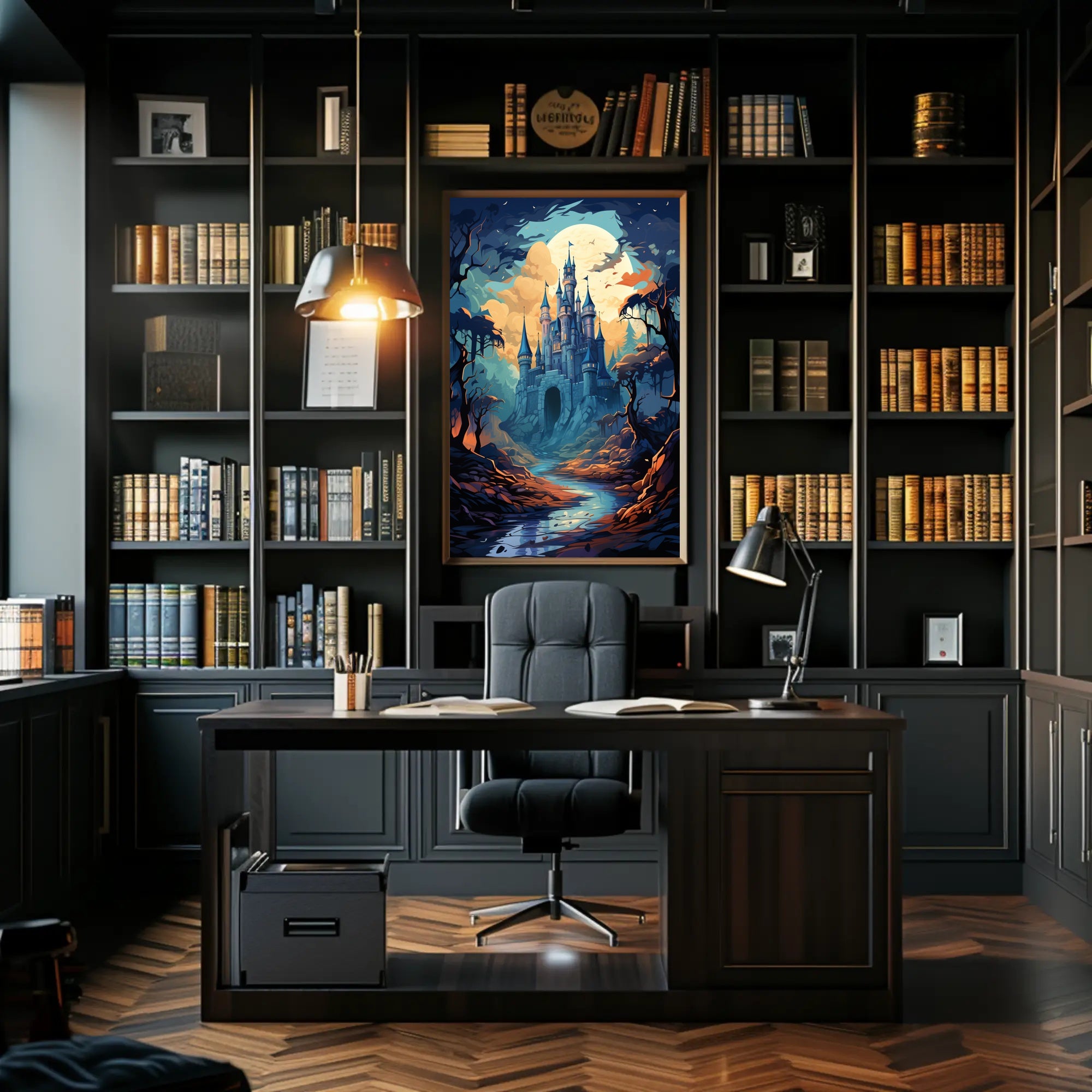 Enchanted Castle Under The Moon Poster