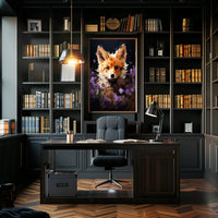 Vivid Fox in Enchanting Floral Wonderland Poster