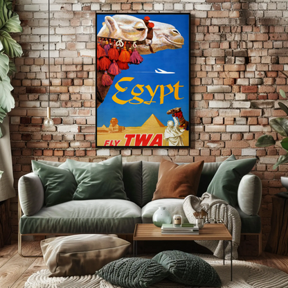 Fly TWA to Egypt Travel Poster by David Klein