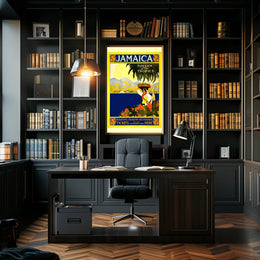 Jamaica Travel Paradise: Vintage Stylized Tropical Adventure Poster
